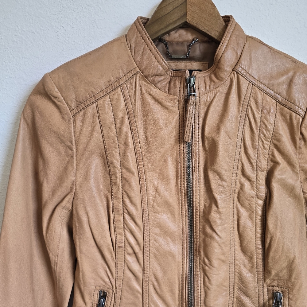 EUC Black Rivet Leather Jacket Small